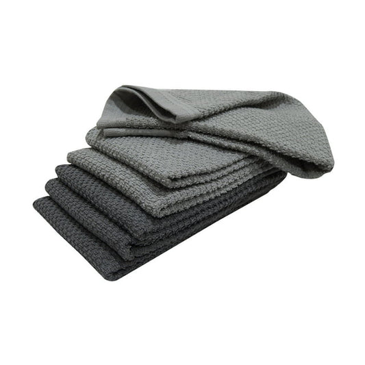 6-Piece Bar Mop Kitchen Towel Set, Solid Grey